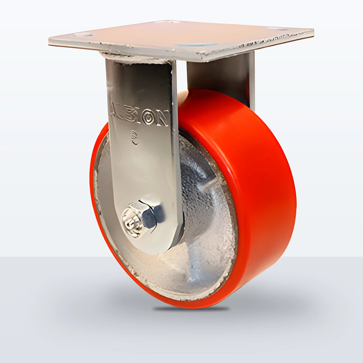 5" Polyurethane on Cast Iron Caster, Top Plate, 1100 lb Capacity - Roller Bearing, 4 X 4-1/2 Plate