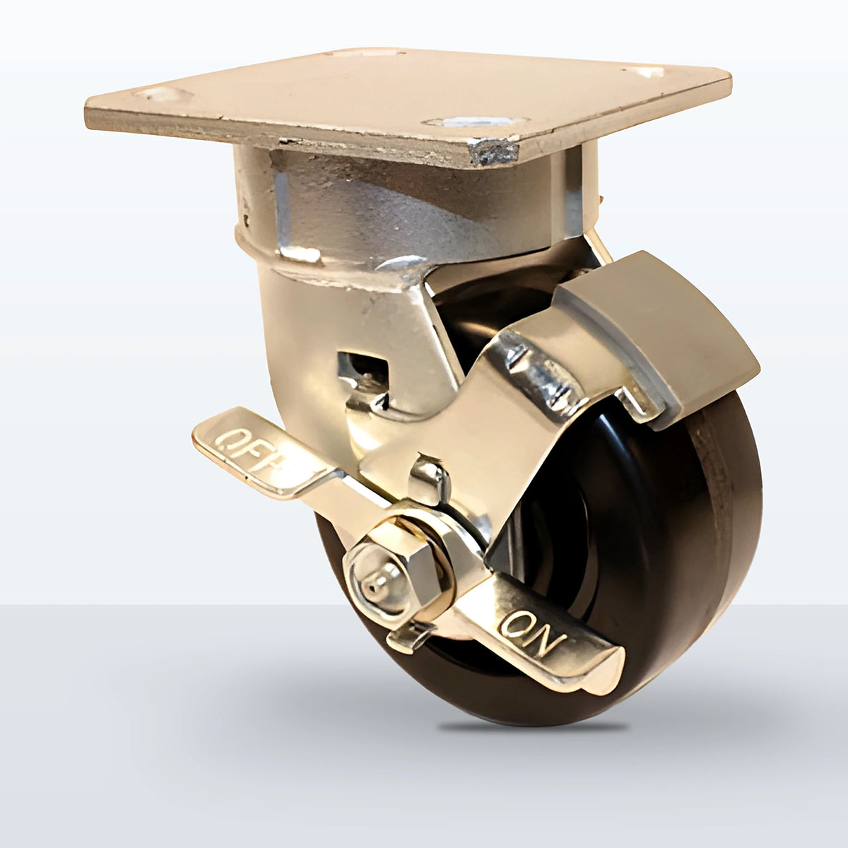 4" Phenolic Caster, Top Plate, 800 lb Capacity - Roller Bearing, 4 X 4-1/2 Plate