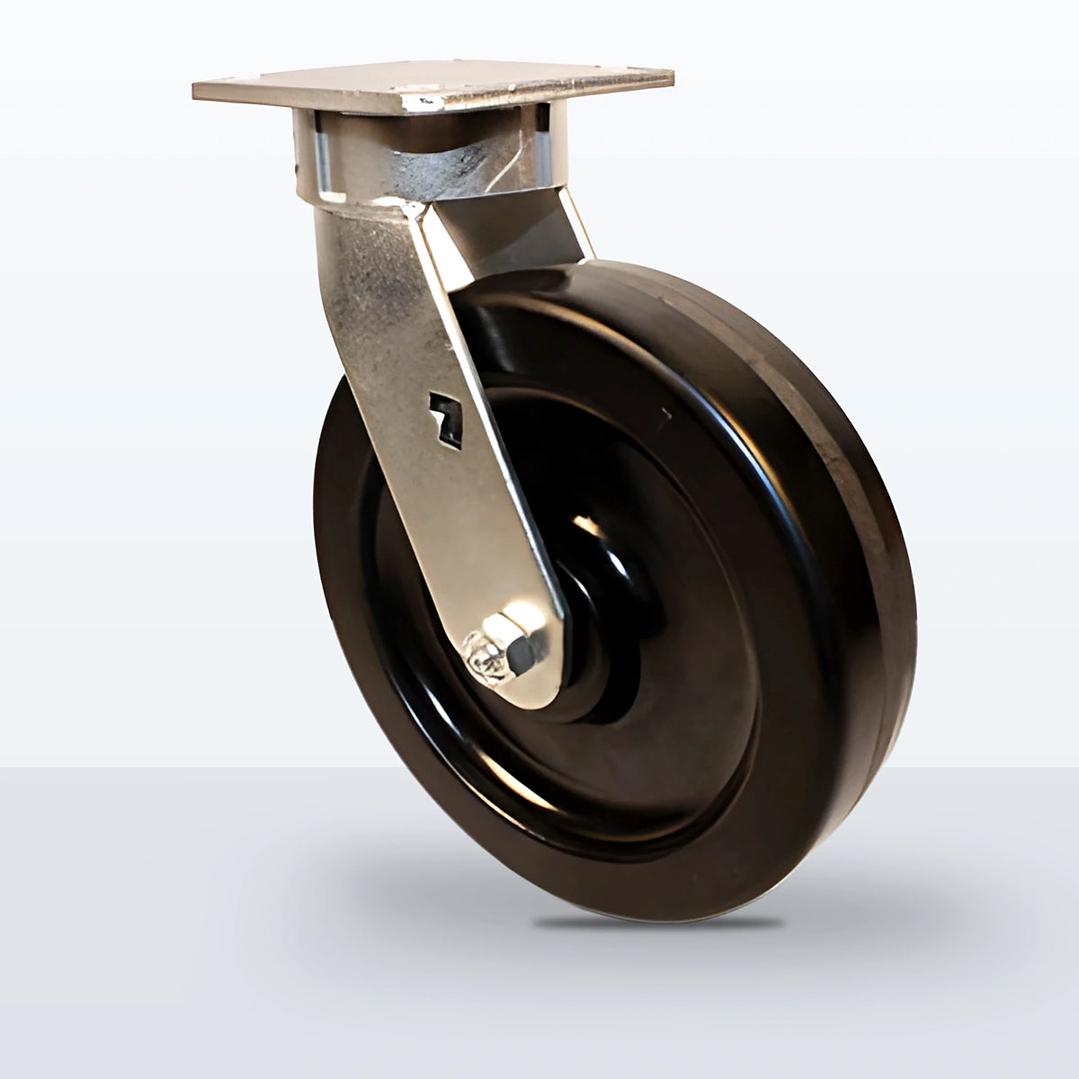 8" Phenolic Caster, Top Plate, 1250 lb Capacity - Roller Bearing, 4 X 4-1/2 Plate