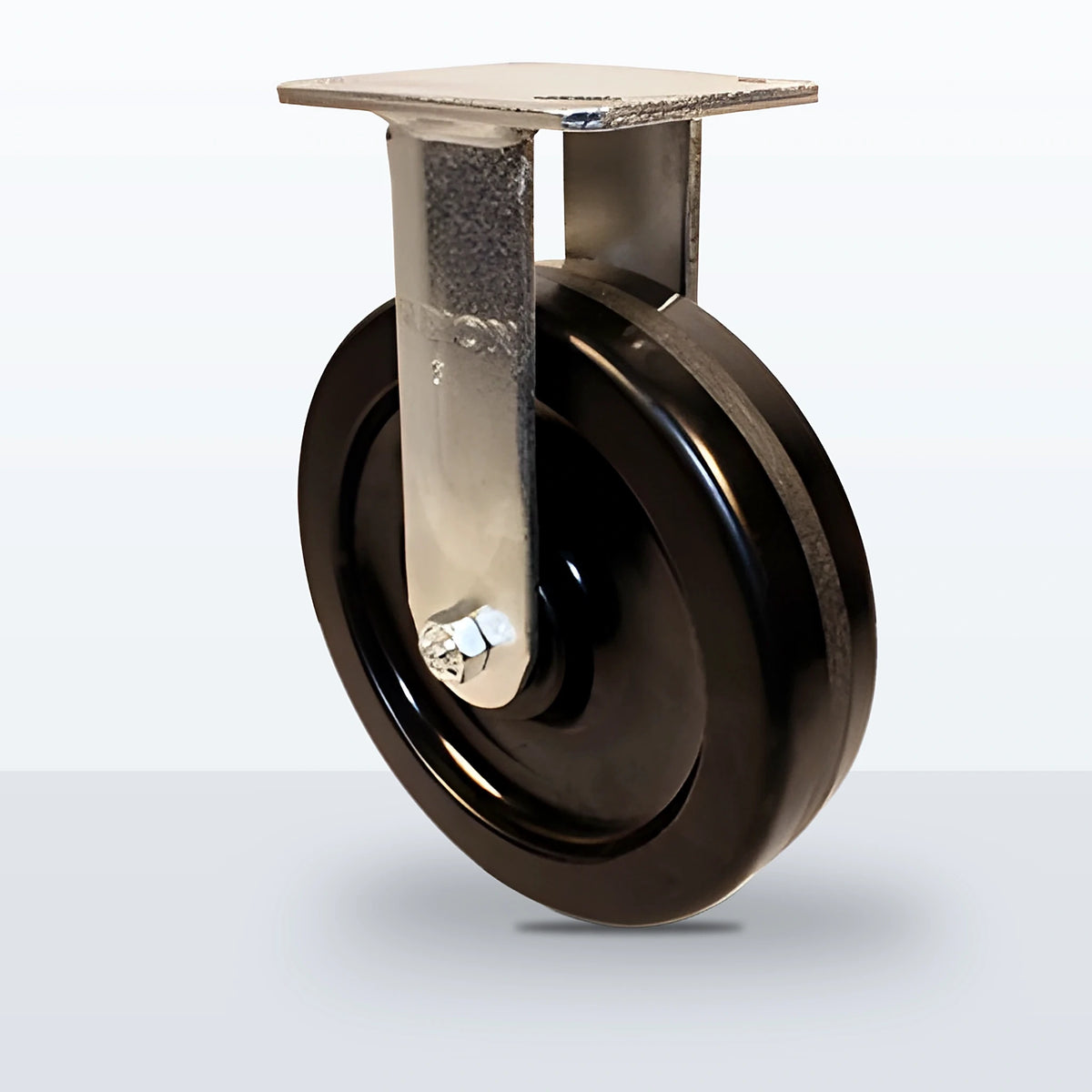 8" Phenolic Caster, Top Plate, 1250 lb Capacity - Roller Bearing, 4 X 4-1/2 Plate