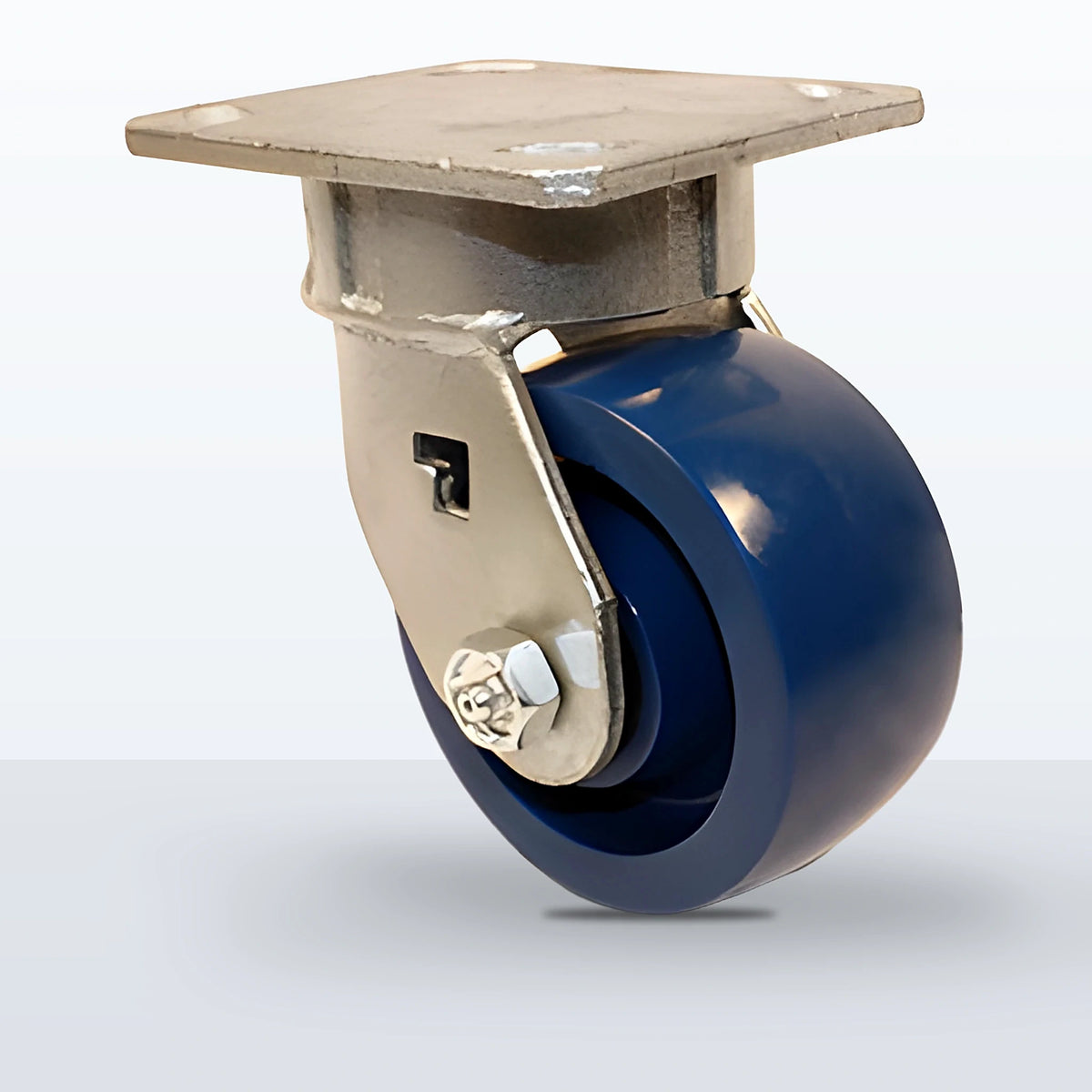 4" Solid Polyurethane Caster, Top Plate, 750 lb Capacity - Roller Bearing, 4 X 4-1/2 Plate