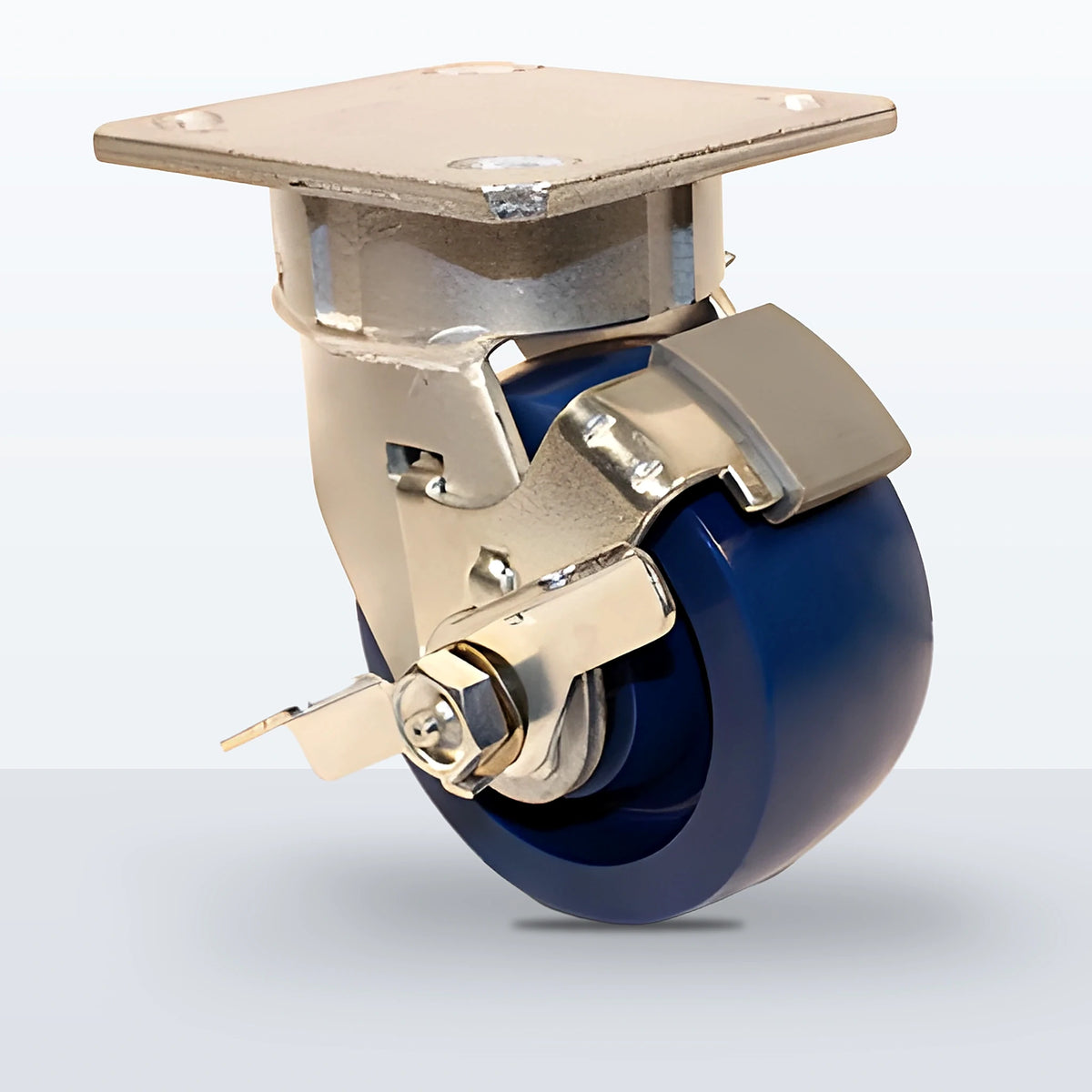 4" Solid Polyurethane Caster, Top Plate, 750 lb Capacity - Roller Bearing, 4 X 4-1/2 Plate, 5-5/8" Overall Height