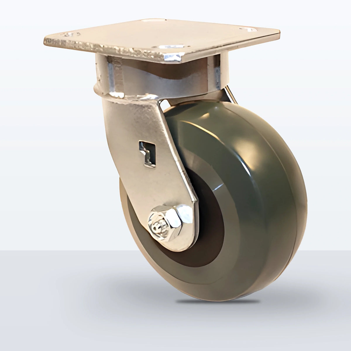 5" Premium Solid Polyurethane Caster, Top Plate, 1400 lb Capacity - Roller Bearing