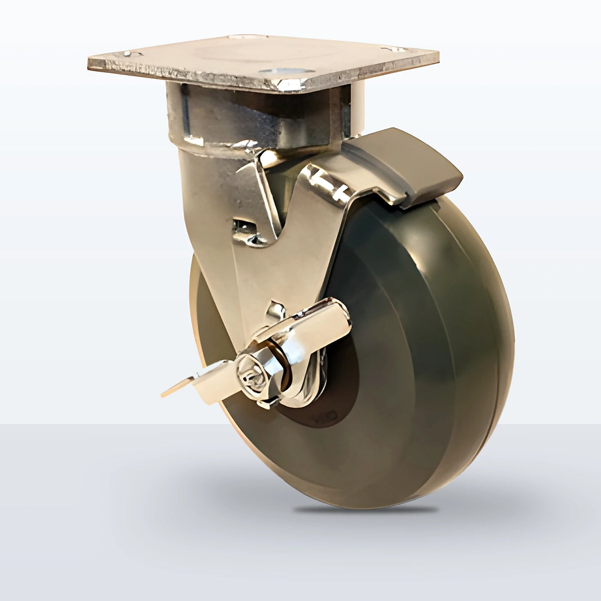 6" Premium Solid Polyurethane Caster, Top Plate, 1500 lb Capacity - Roller Bearing
