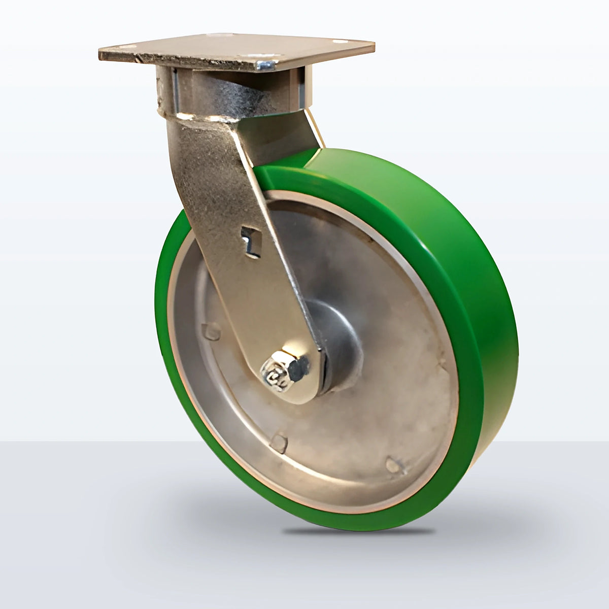 8" Polyurethane on Aluminum Caster, Top Plate, 1500 lb Capacity - Roller Bearing
