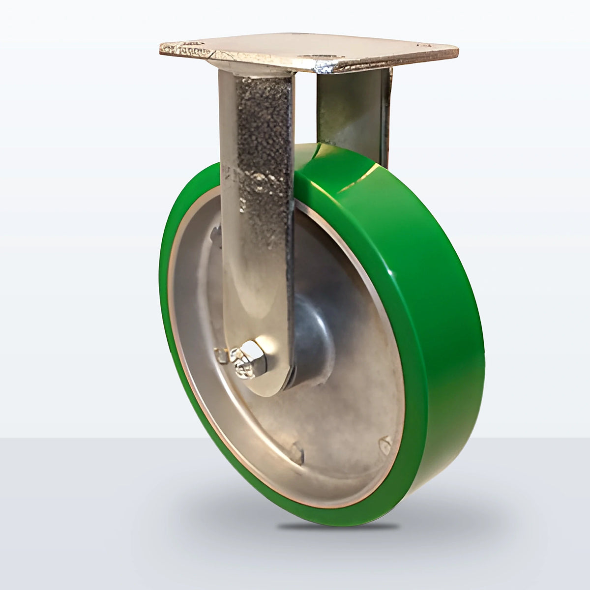 8" Polyurethane on Aluminum Caster, Top Plate, 1500 lb Capacity - Roller Bearing