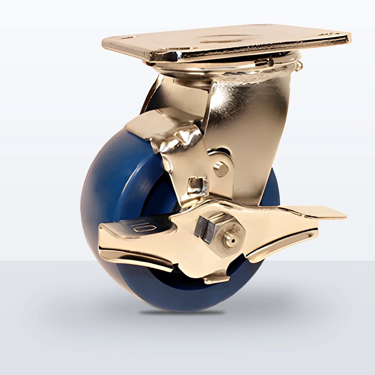 Stainless Steel 4" Solid Polyurethane Caster, Top Plate, 750 lb Capacity - Delrin Bearing