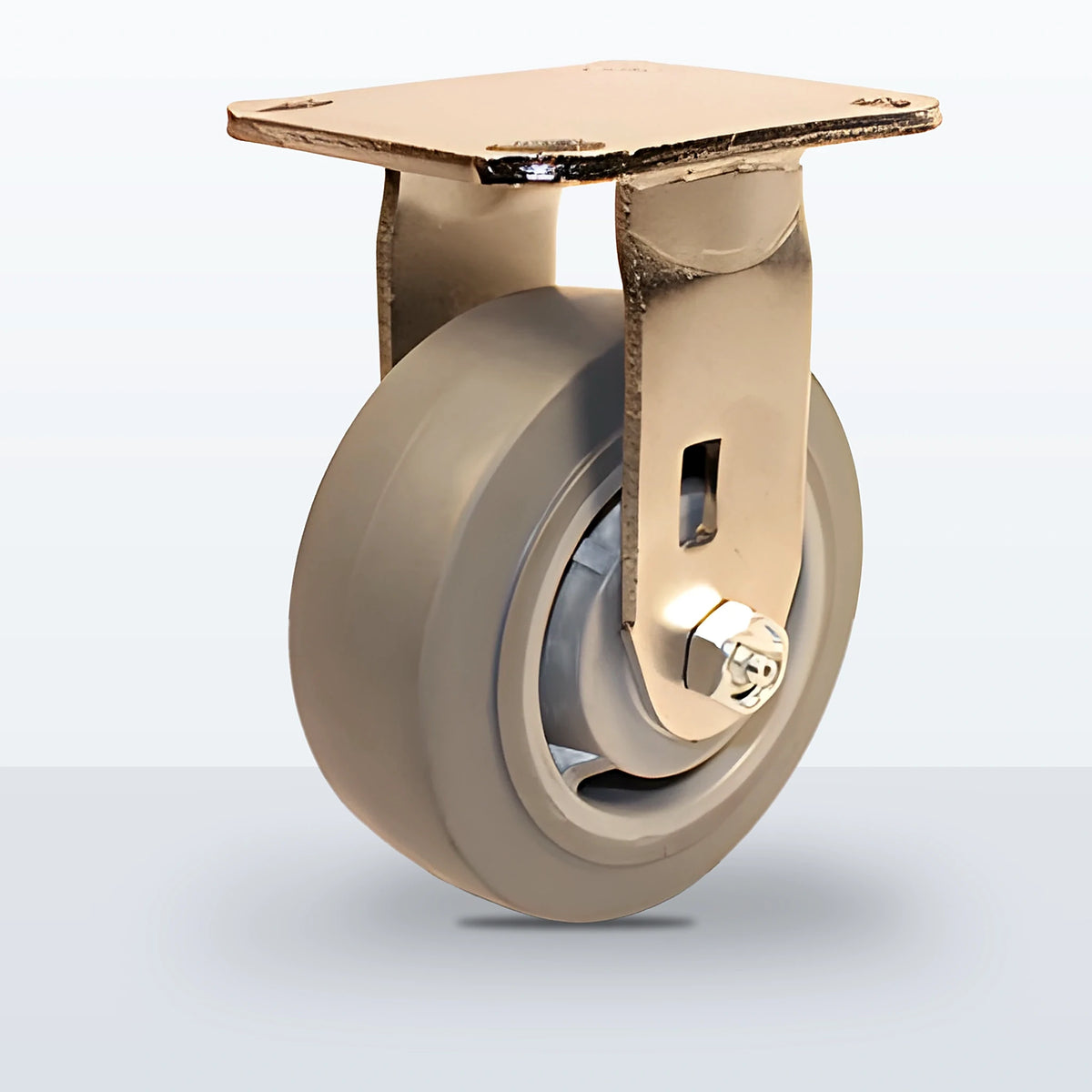 Stainless Steel 5" Thermoplastic Rubber Caster, Top Plate, 350 lb Capacity - Delrin Bearing