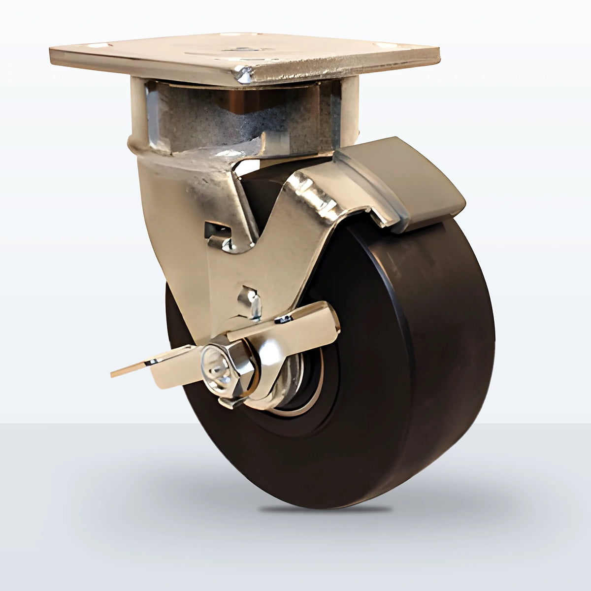 5" High Impact Polymer Caster, Top Plate, 1250 lb Capacity - Sealed Precision Ball Bearing