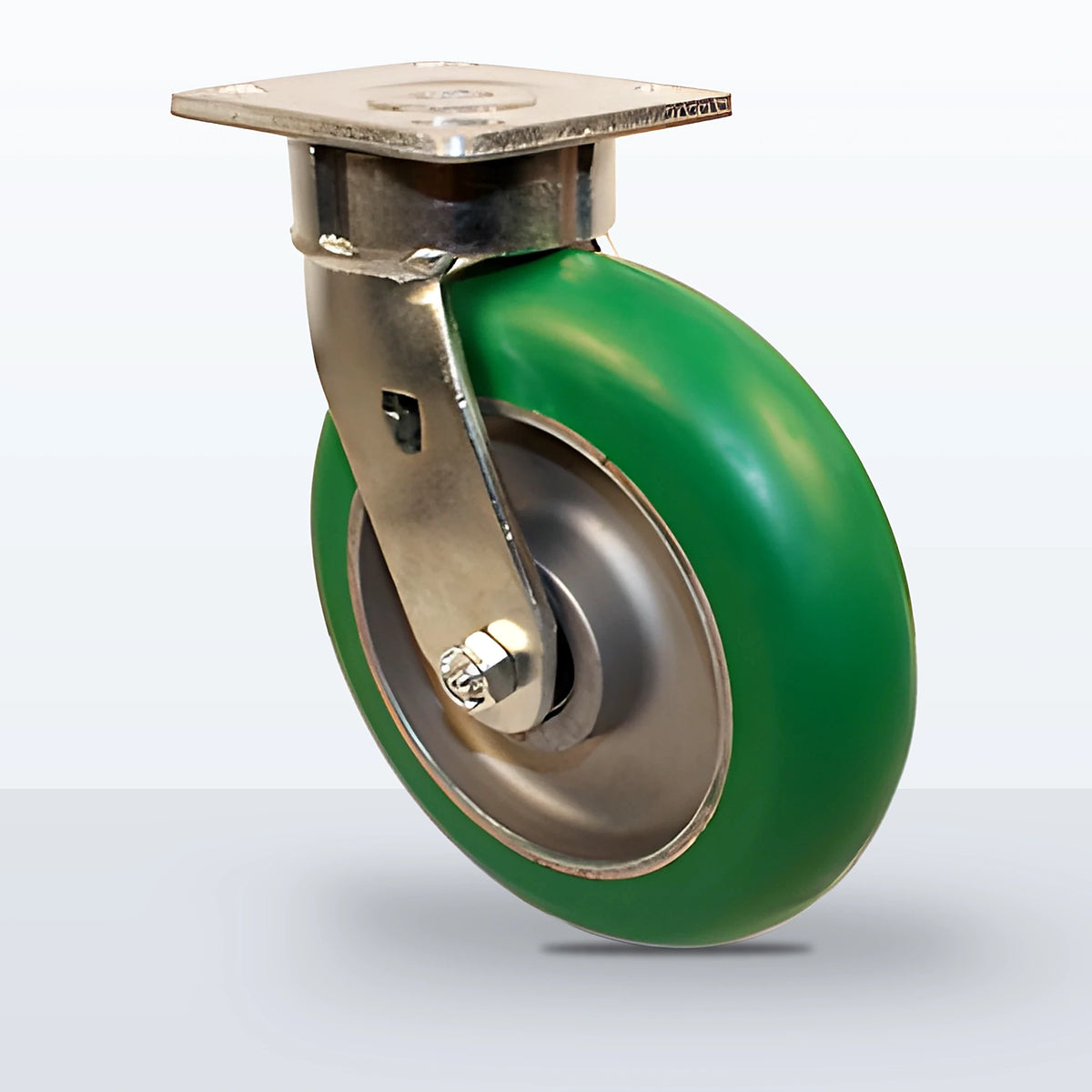 8" Polyurethane on Aluminum (round Tread) Caster, Top Plate, 1250 lb Capacity - Sealed Precision Ball Bearing