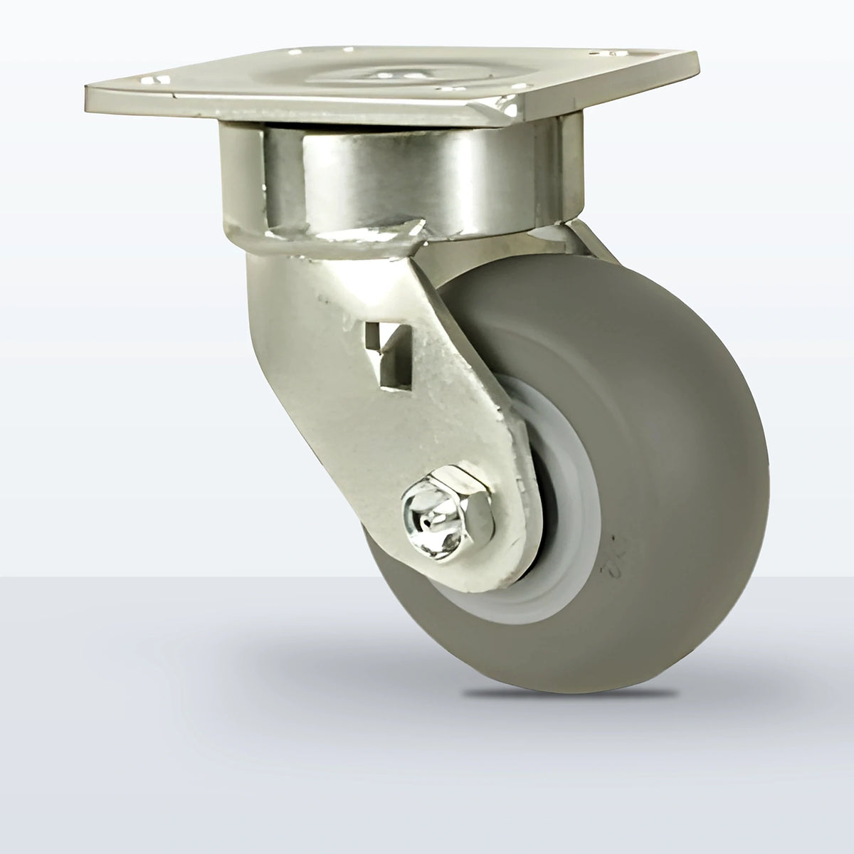 4" Thermoplastic Rubber (round Tread) Caster, Top Plate, 350 lb Capacity - Sealed Precision Ball Bearing
