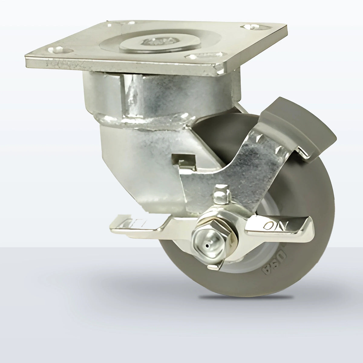 4" Thermoplastic Rubber (round Tread) Caster, Top Plate, 350 lb Capacity - Sealed Precision Ball Bearing