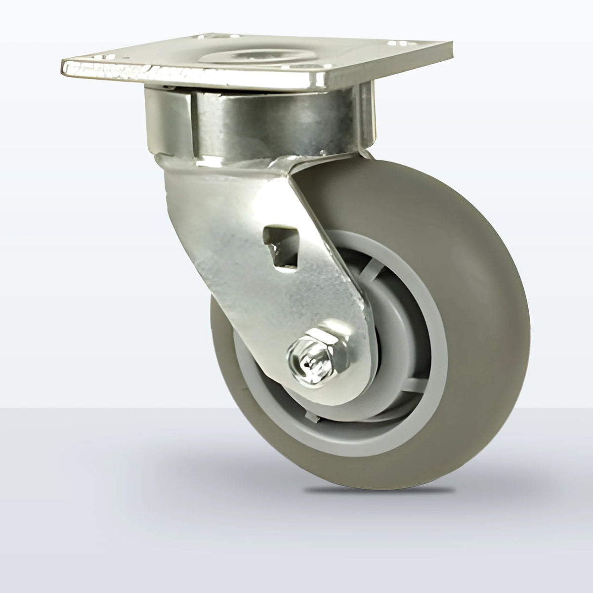5" Thermoplastic Rubber (round Tread) Caster, Top Plate, 350 lb Capacity - Sealed Precision Ball Bearing