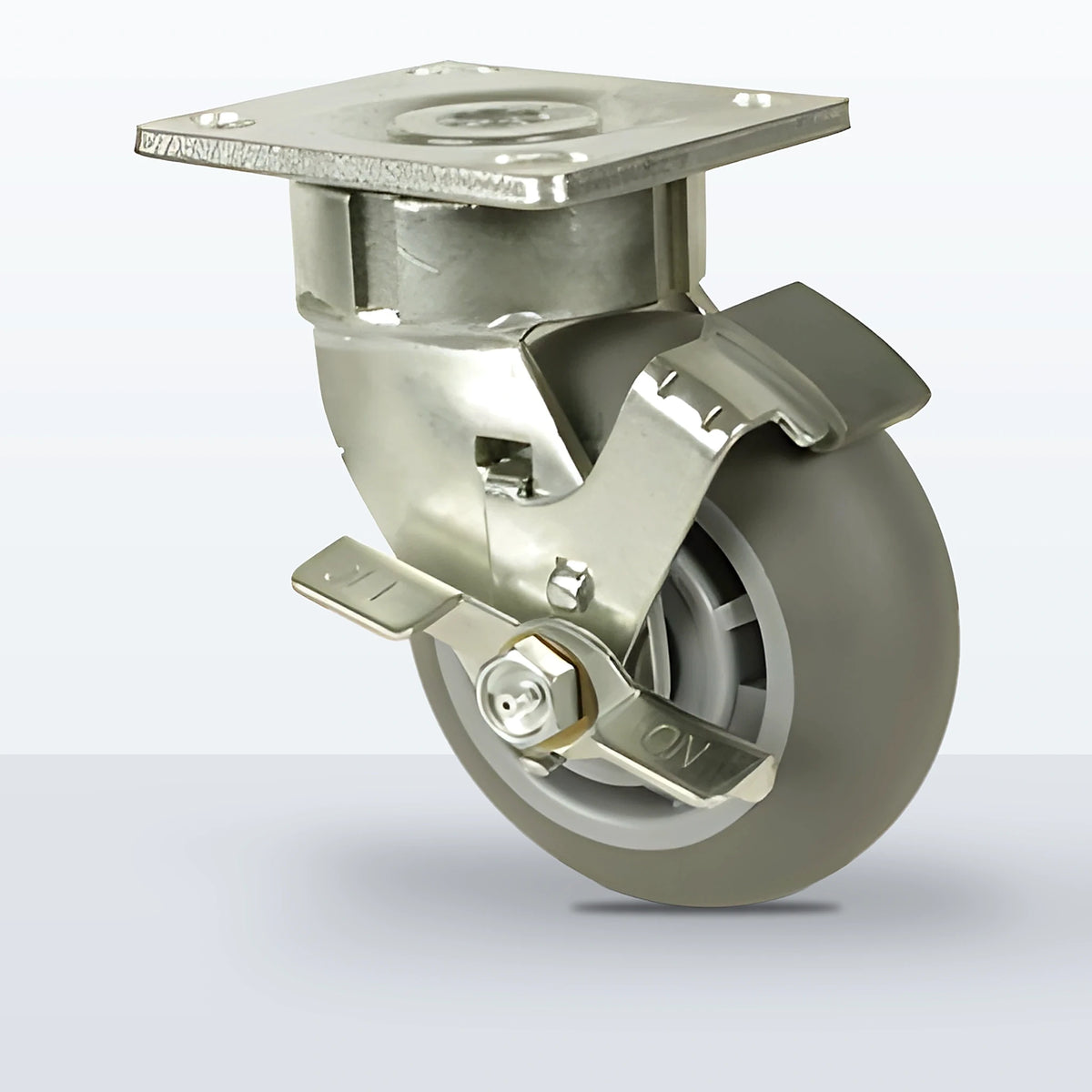 5" Thermoplastic Rubber (round Tread) Caster, Top Plate, 350 lb Capacity - Sealed Precision Ball Bearing