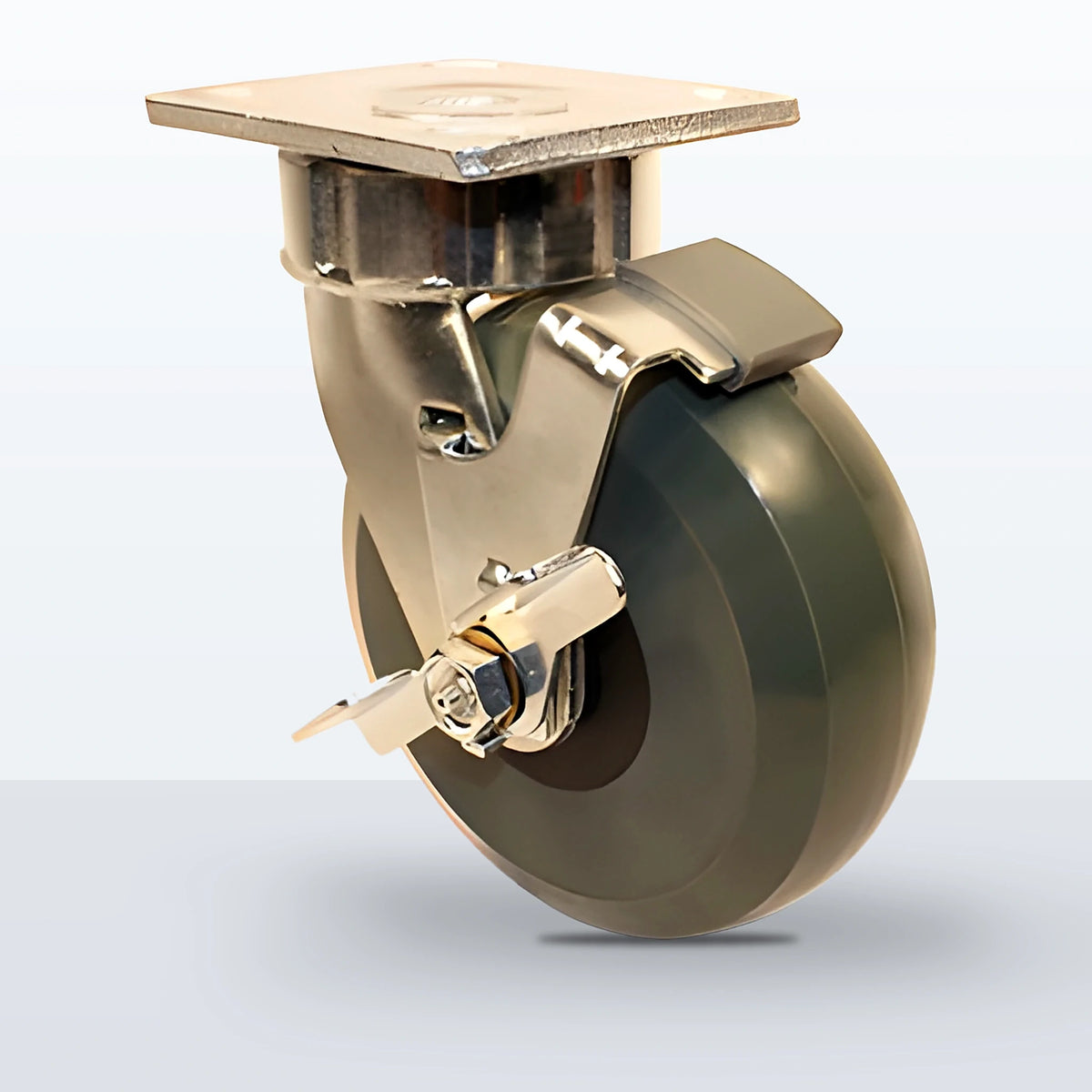 6" Premium Solid Polyurethane Caster, Top Plate, 1250 lb Capacity - Sealed Precision Ball Bearing