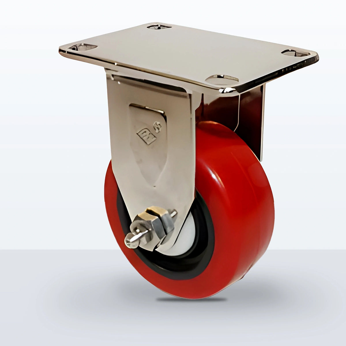 Stainless Steel 3" Polyurethane on Polypropylene Caster, Top Plate, 250 lb Capacity - Delrin with Delrin Spanner Bushing