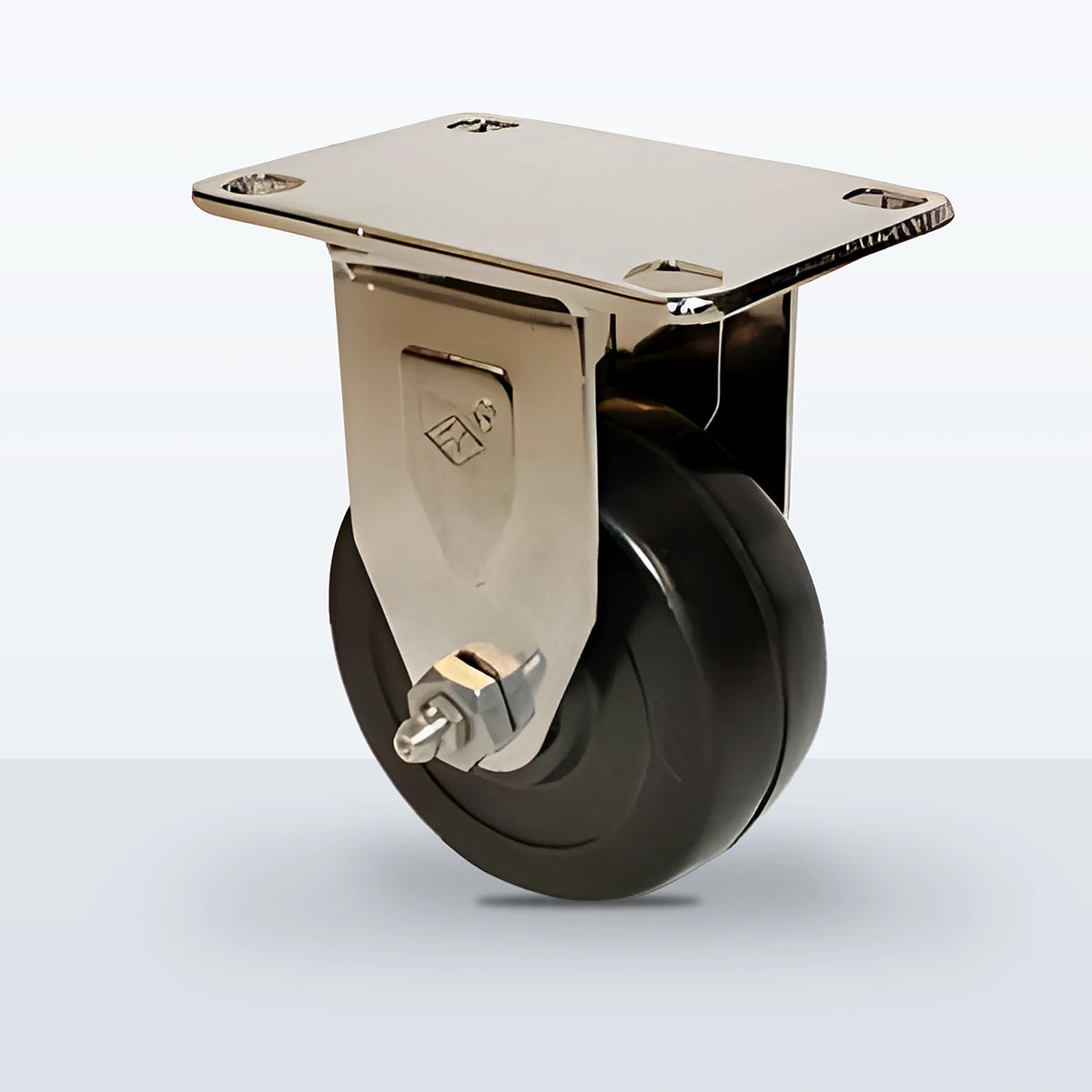 Stainless Steel 3" Soft Rubber Caster, Top Plate, 175 lb Capacity - Plain, 2-3/8 X 3-5/8 Plate