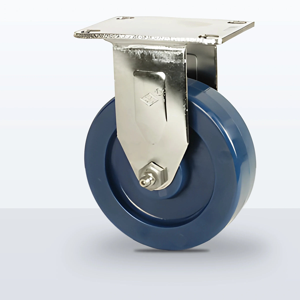 Stainless Steel 4" Solid Polyurethane Caster, Top Plate, 350 lb Capacity - Plain with Stainless Steel Bushing, 2-3/8 X 3-5/8 Plate