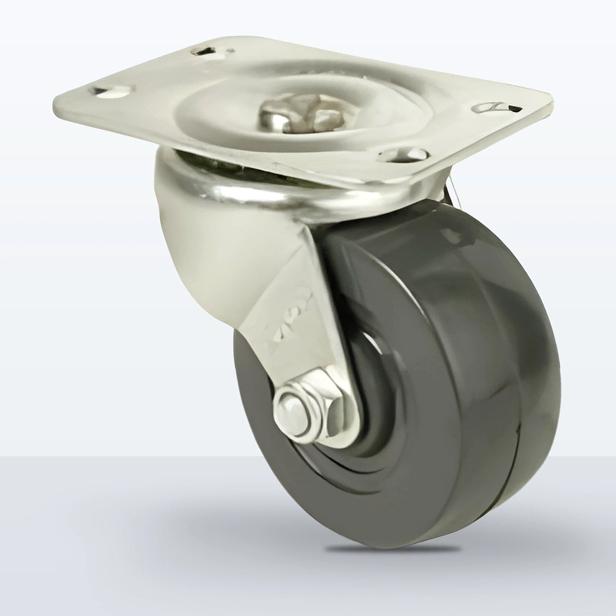 2" Hard Rubber Caster, Top Plate, 125 lb Capacity - Plain