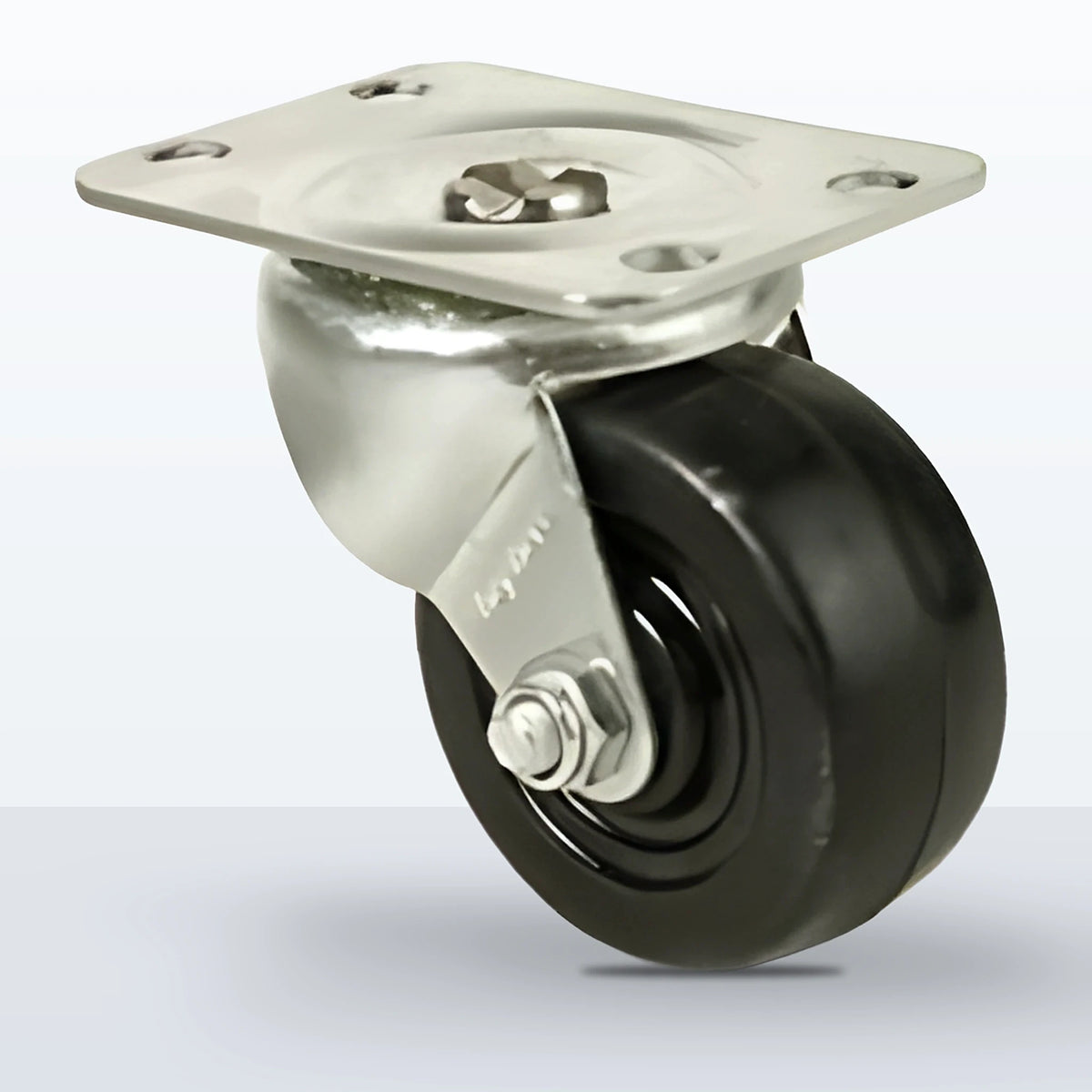 2" Soft Rubber Caster, Top Plate, 90 lb Capacity - Plain