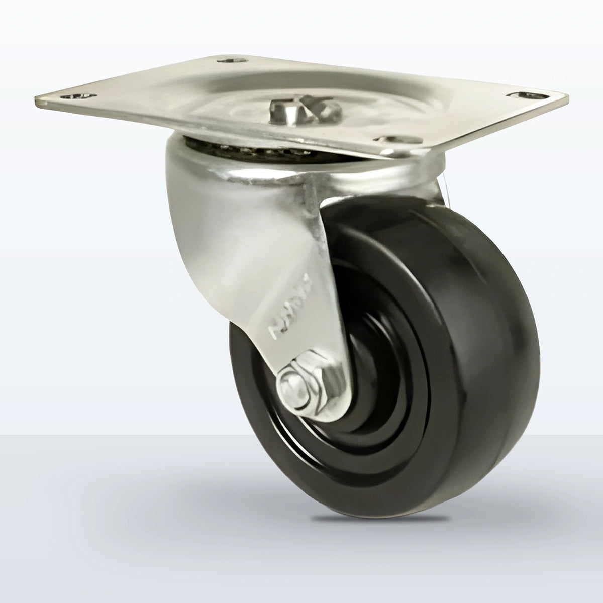 3" Soft Rubber Caster, Top Plate, 150 lb Capacity - Plain