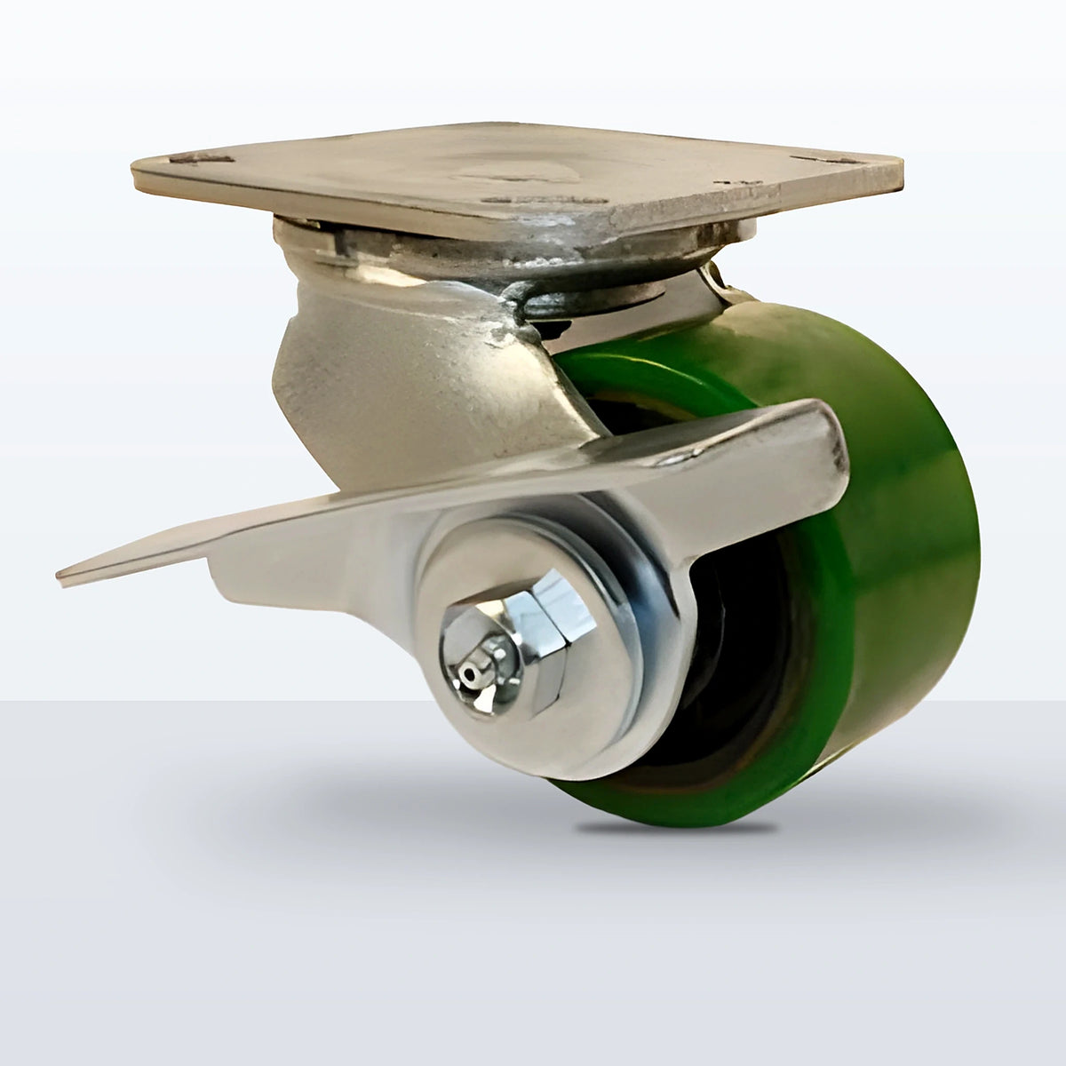 3-1/4" Polyurethane on Cast Iron Caster, Top Plate, 600 lb Capacity - Roller Bearing