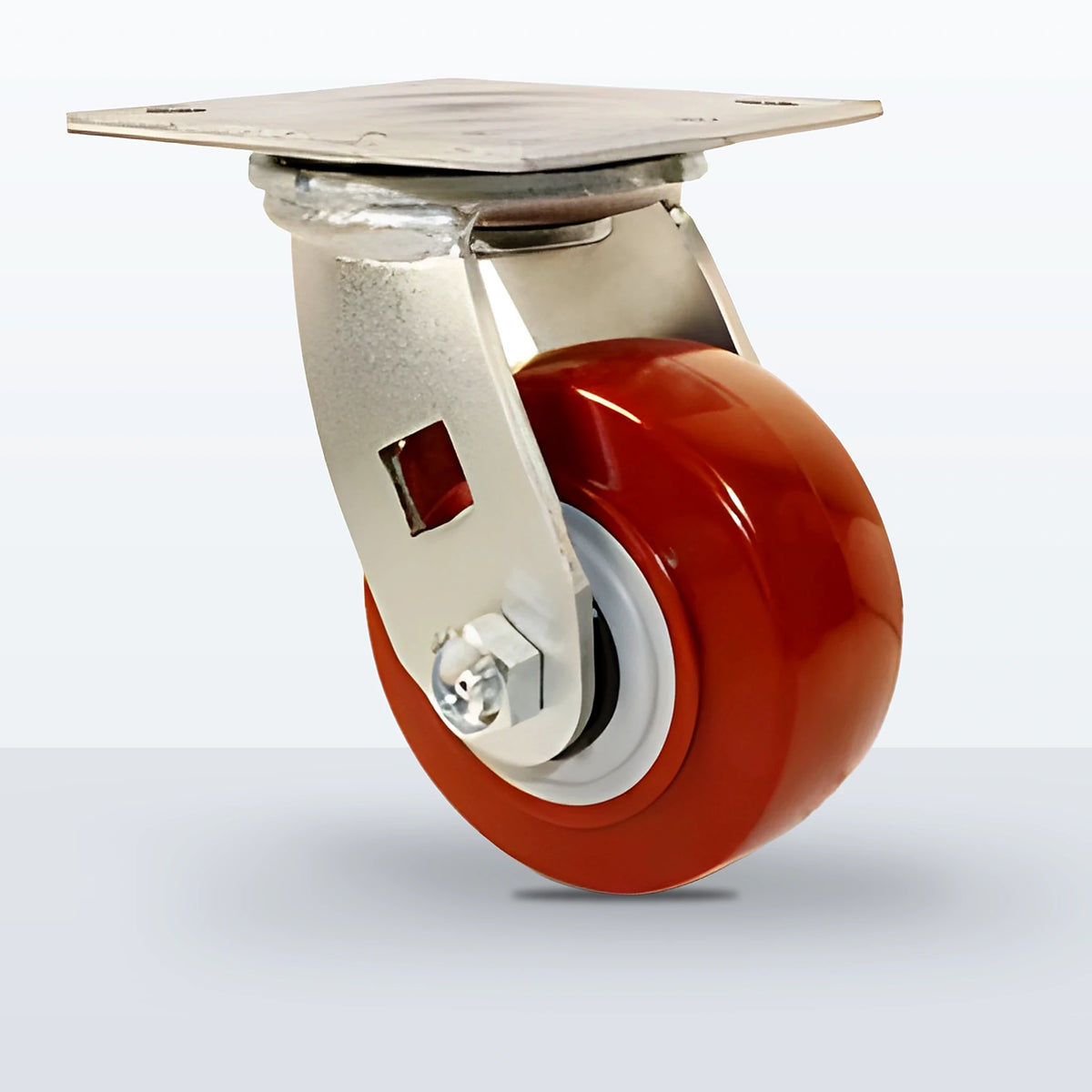 4" Polyurethane on Polypropylene Caster, Top Plate, 600 lb Capacity - Roller Bearing (10868)