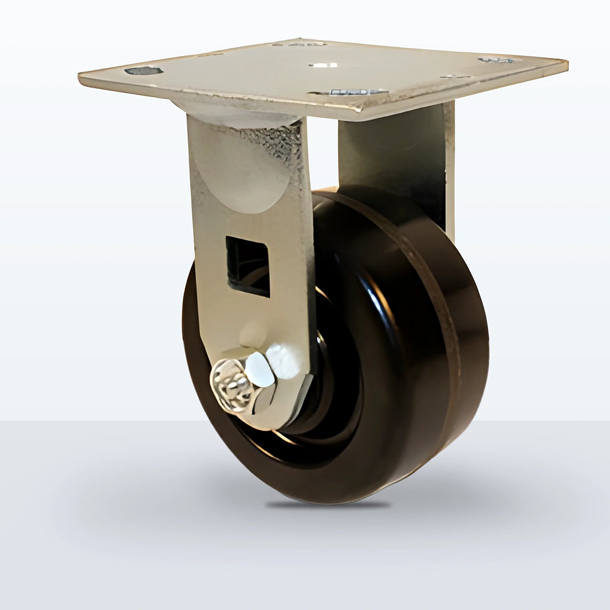 4" Phenolic Caster, Top Plate, 800 lb Capacity - Roller Bearing, 4 X 4-1/2 Plate, 5-5/8" Overall Height