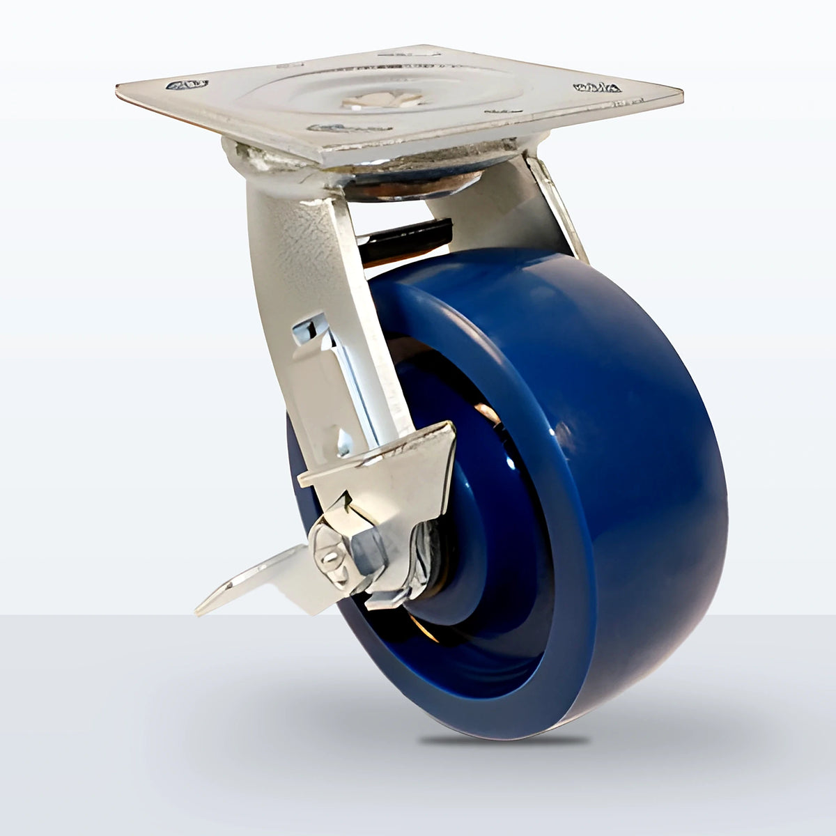 5" Solid Polyurethane Caster, Top Plate, 800 lb Capacity - Roller Bearing (10895)