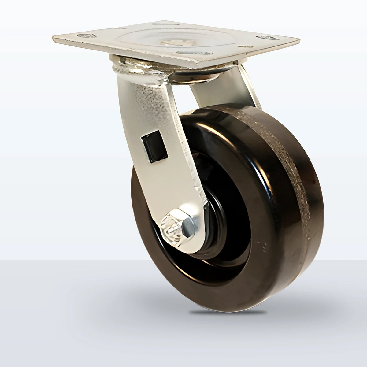 5" Phenolic Caster, Top Plate, 1000 lb Capacity - Roller Bearing, 4 X 4-1/2 Plate, 6-1/2" Overall Height
