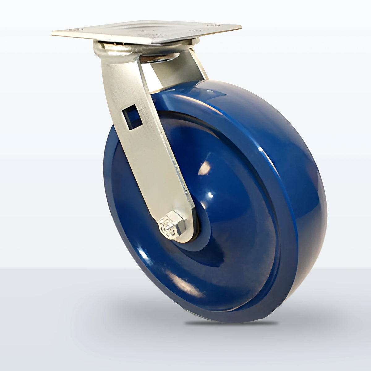 8" Solid Polyurethane Caster, Top Plate, 1000 lb Capacity - Roller Bearing, 4 X 4-1/2 Plate, 9-1/2" Overall Height