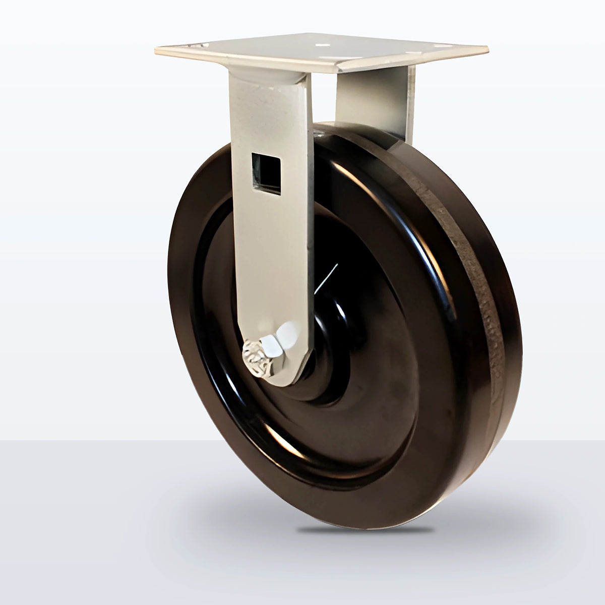 8" Phenolic Caster, Top Plate, 1250 lb Capacity - Roller Bearing, 4 X 4-1/2 Plate, 9-1/2" Overall Height
