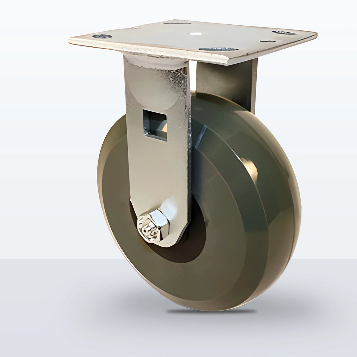 6" Premium Solid Polyurethane Caster, Top Plate, 1250 lb Capacity - Roller Bearing, 4 X 4-1/2 Plate