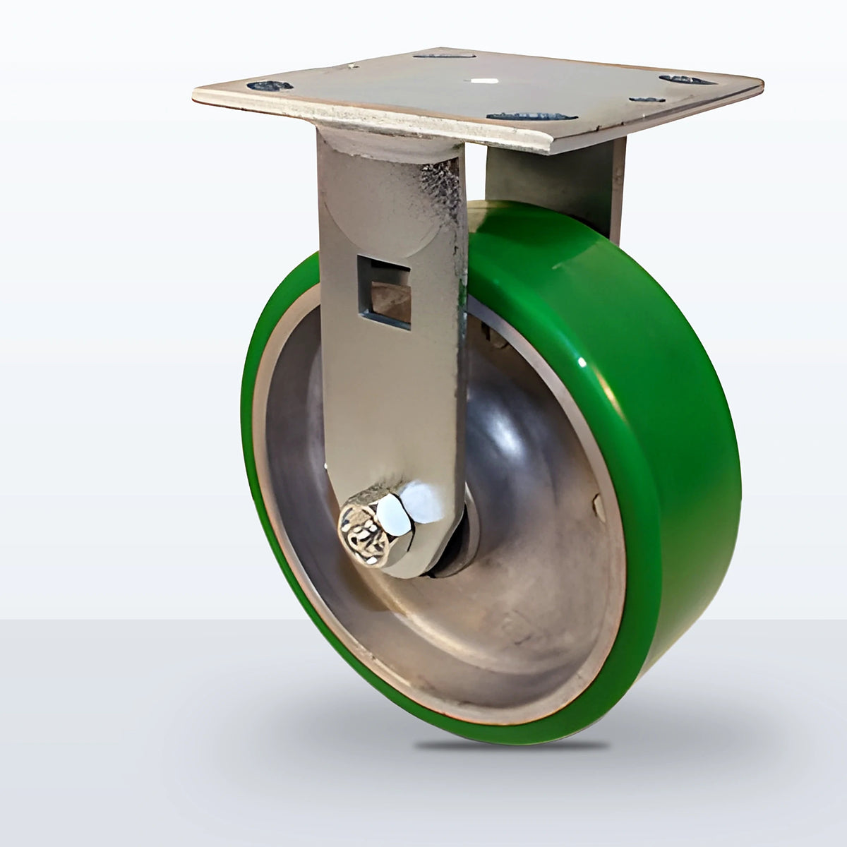 6" Polyurethane on Aluminum Caster, Top Plate, 1200 lb Capacity - Roller Bearing, 4 X 4-1/2 Plate, 7-1/2" Overall Height