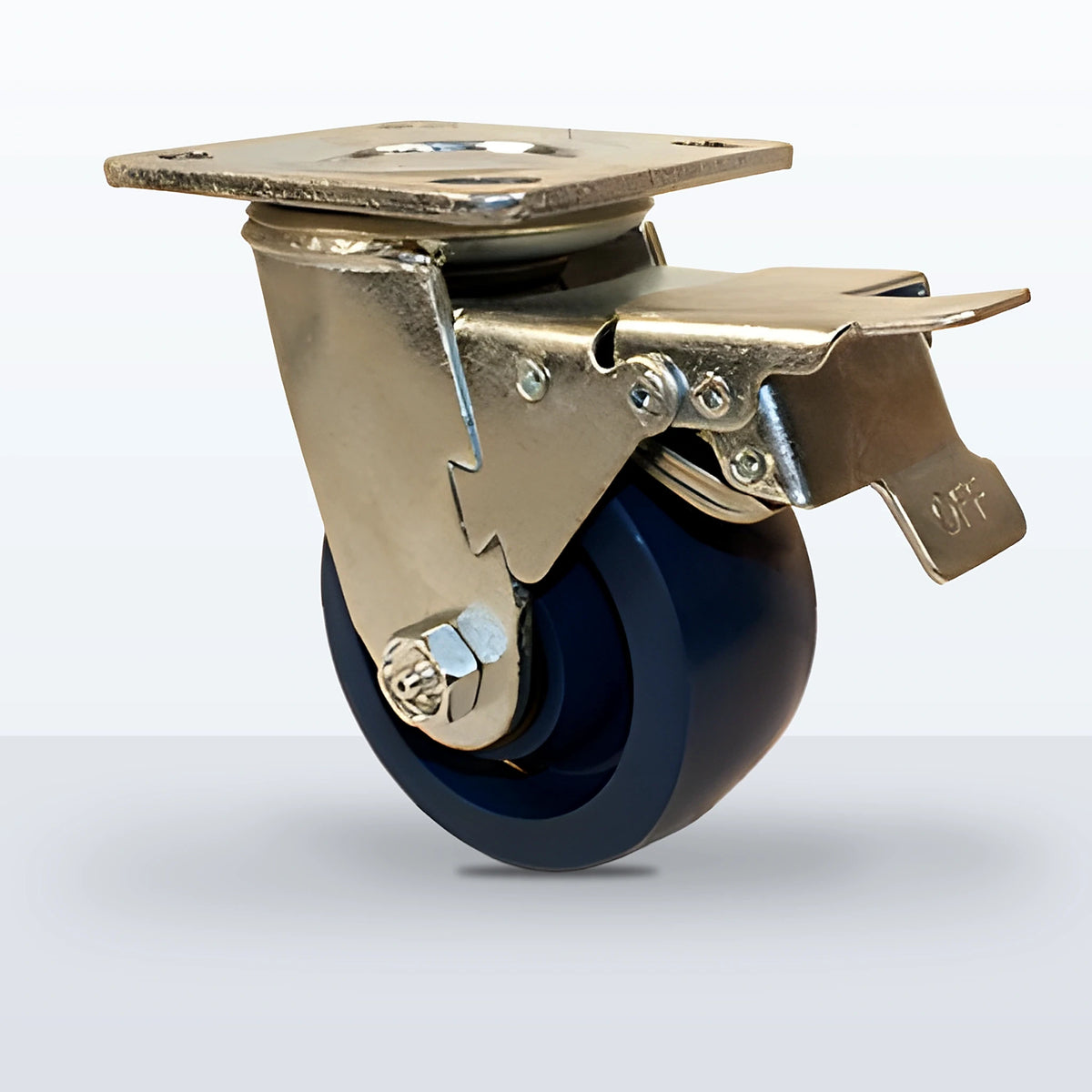 4" Solid Polyurethane Caster, Top Plate, 750 lb Capacity - Roller Bearing (10880)