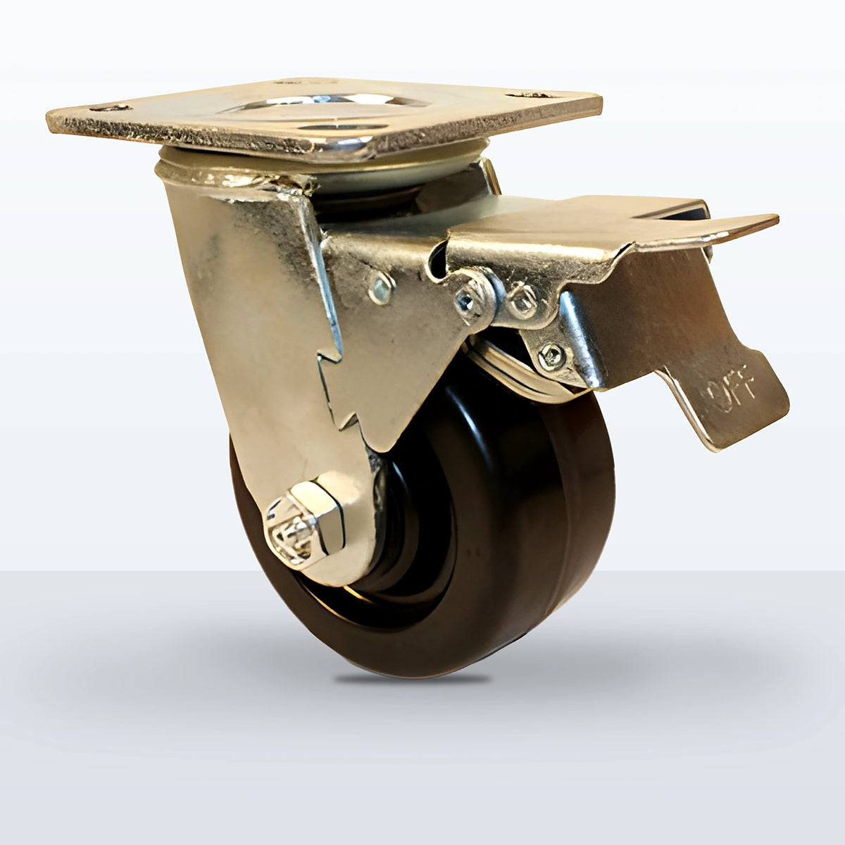 4" Phenolic Caster, Top Plate, 800 lb Capacity - Roller Bearing, 4 X 4-1/2 Plate, 5-5/8" Overall Height