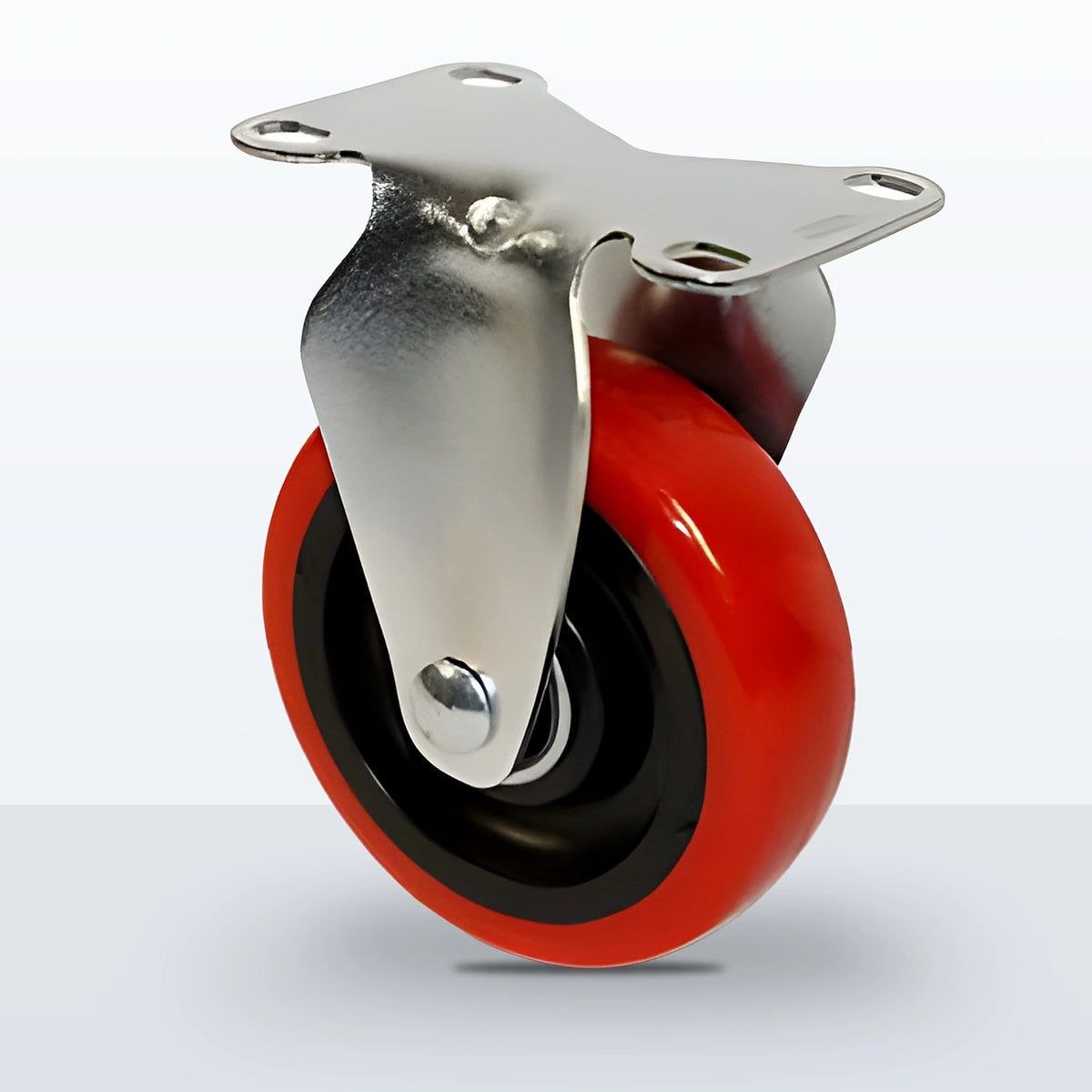4" Polyurethane on Polypropylene Caster, Top Plate, 300 lb Capacity - Ball Bearing