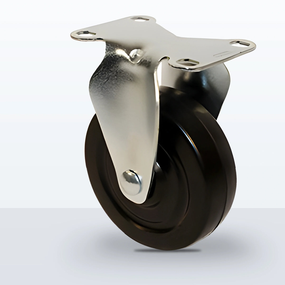 4" Soft Rubber Caster, Top Plate, 220 lb Capacity - Plain