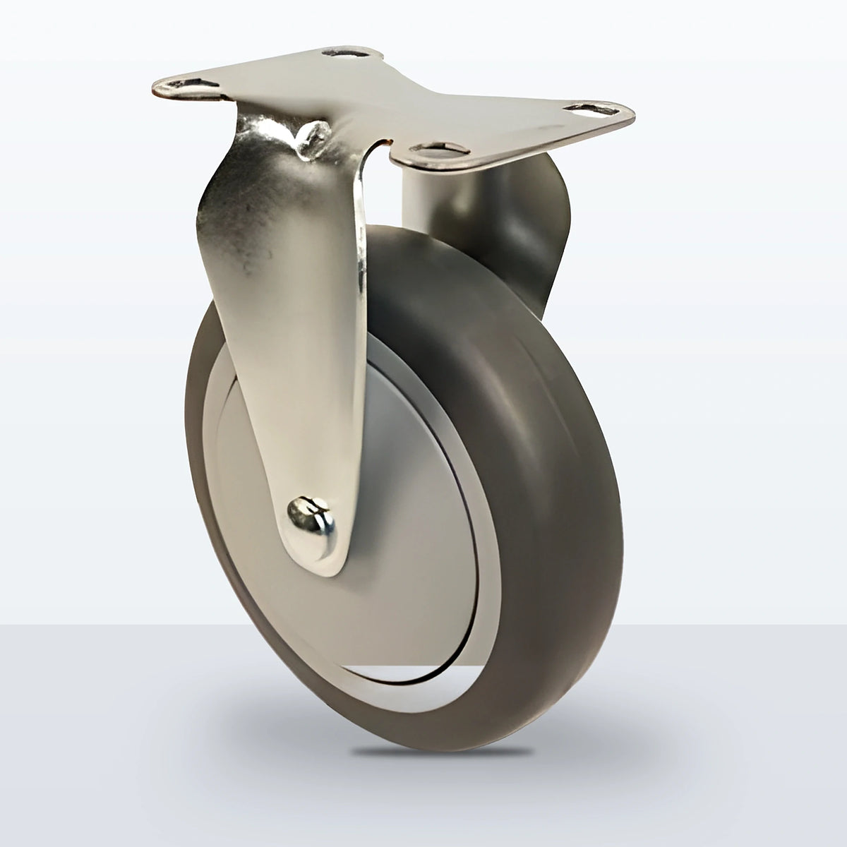5" Thermoplastic Rubber on Polypropylene Caster, Top Plate, 300 lb Capacity - Ball Bearing with Full Thread Guard