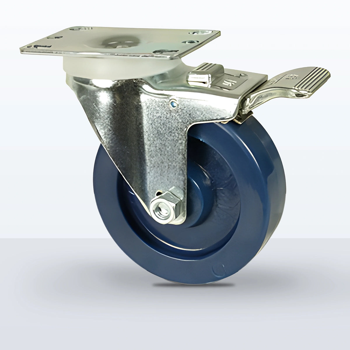 4" Solid Polyurethane Caster, Top Plate, 350 lb Capacity - Plain with Steel Bushing