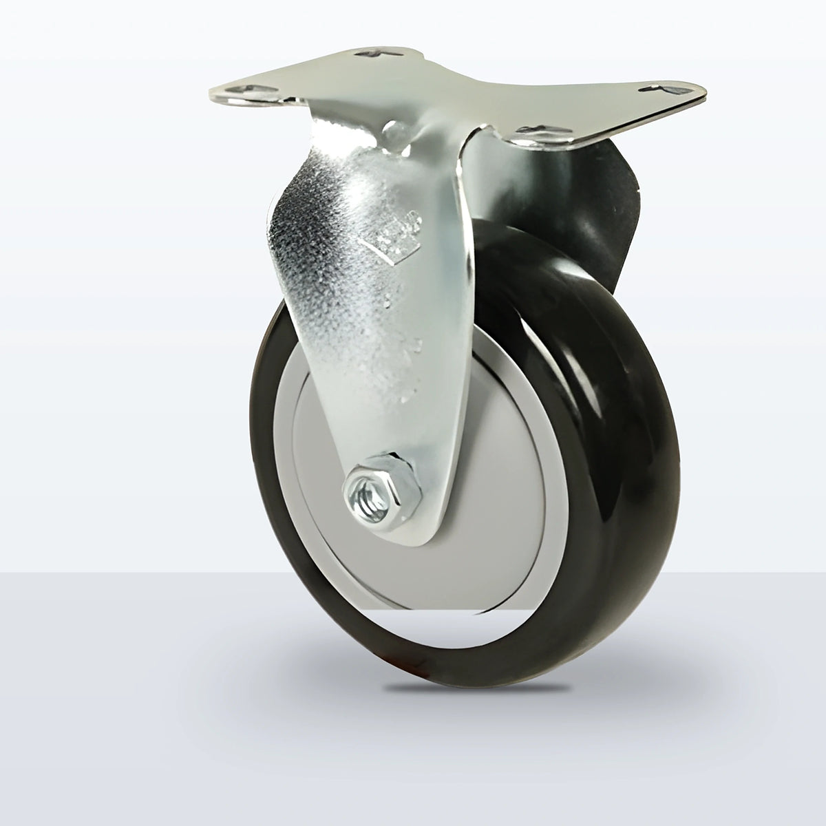 4" Polyurethane on Polypropylene Caster, Top Plate, 300 lb Capacity - Ball Bearing with Full Thread Guard