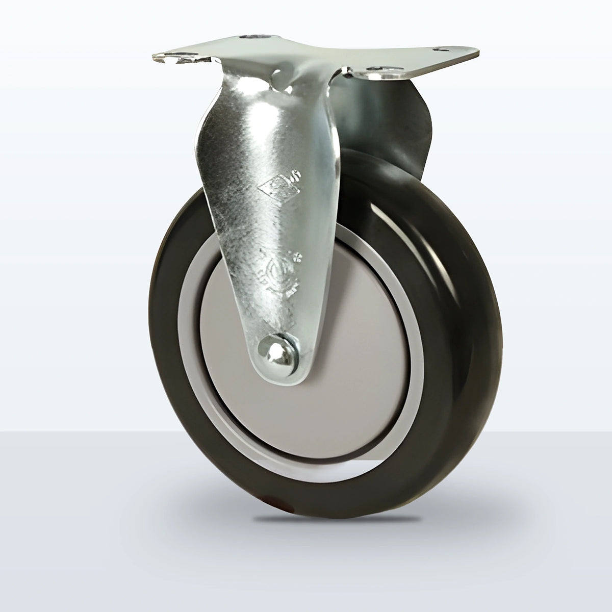 5" Polyurethane on Polypropylene Caster, Top Plate, 300 lb Capacity - Ball Bearing with Full Thread Guard