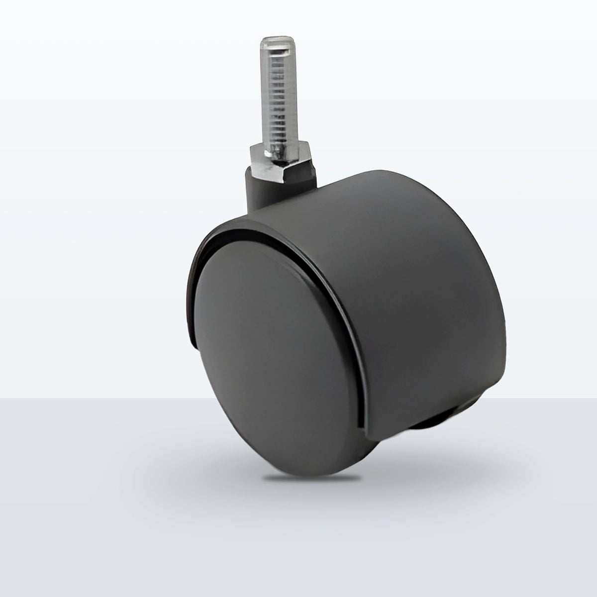 Premium Twin Wheel Caster, 50MM (1.9685") Wheel, Stem 3/8" - 16 X 1-1/2" THREADED STEM, 75 lb Capacity