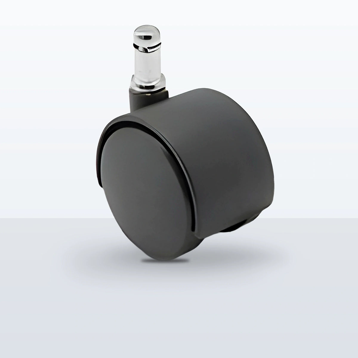 Economy Twin Wheel Caster, 52MM (1.9685") Wheel, Stem 3/8" X 1" GRIP RING, 75 lb Capacity