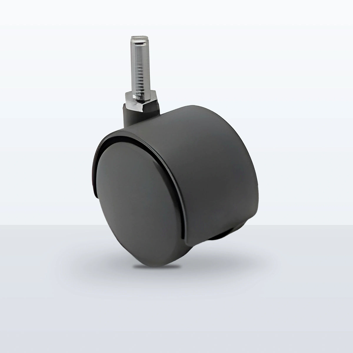 Economy Twin Wheel Caster, 52MM (1.9685") Wheel, Stem 5/16" - 18 X 1/2" THREADED STEM, 75 lb Capacity