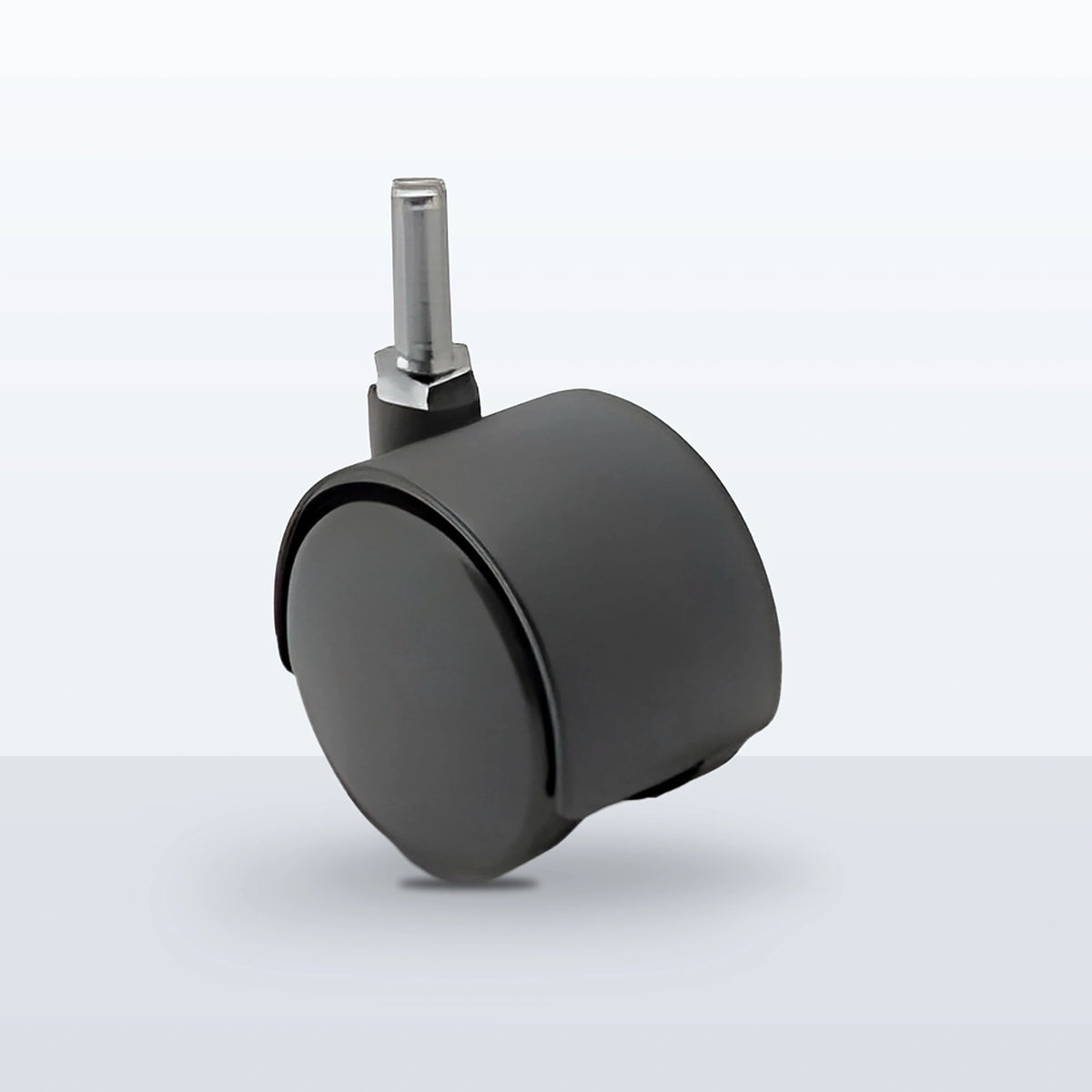 Economy Twin Wheel Caster, 52MM (1.9685") Wheel, Stem 5/16" - 18 X 1/2" THREADED STEM, 75 lb Capacity