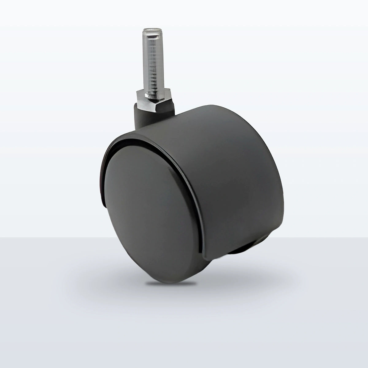 Economy Twin Wheel Caster, 52MM (1.9685") Wheel, Stem 3/8" - 16 X 1-1/2" THREADED STEM, 75 lb Capacity