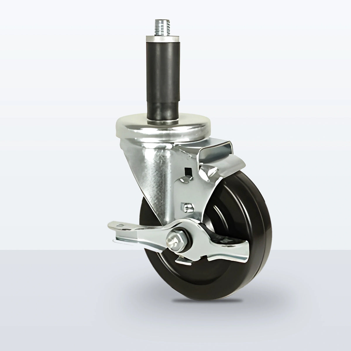 4" Hard Rubber Expansion Stem Caster, 300 lb Capacity - Plain