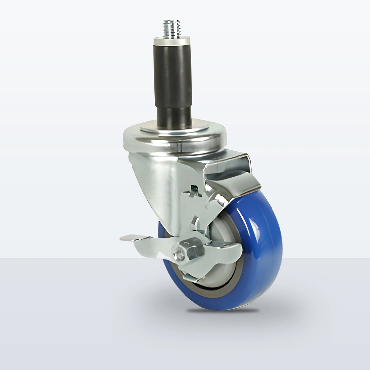 3-1/2" Polyurethane on Polypropylene Expansion Stem Caster, 250 lb Capacity - Ball Bearing