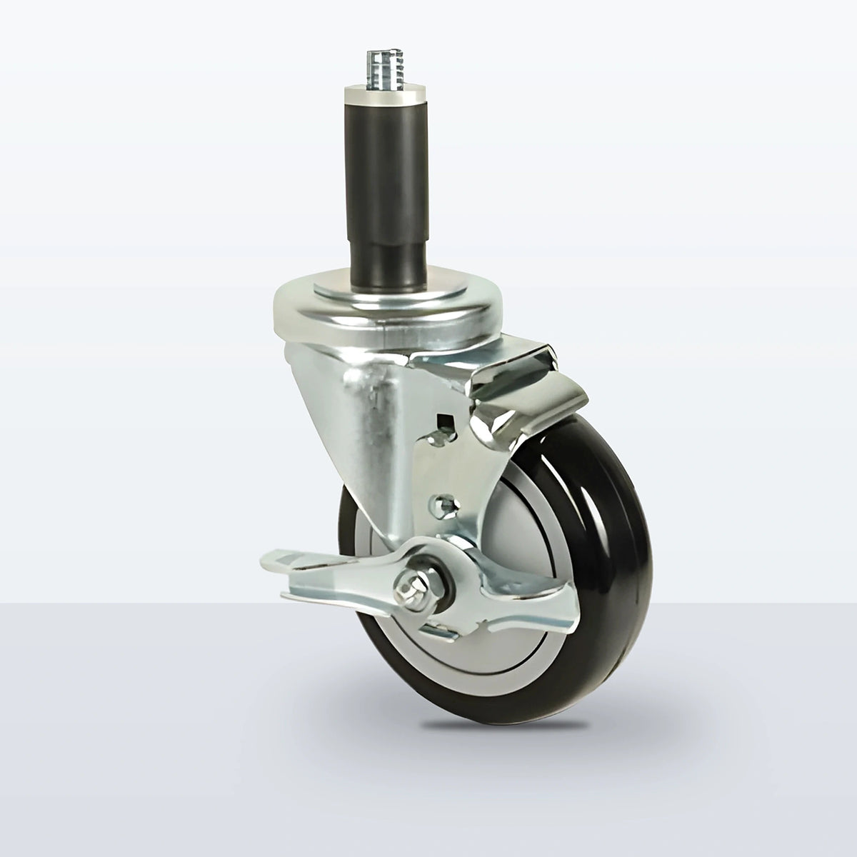 4" Polyurethane on Polypropylene Expansion Stem Caster, 300 lb Capacity - Ball Bearing